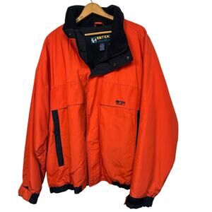 Vintage Eddie Bauer EBTEK Men’s Orange Lined Winter Jacket Pockets Size XL